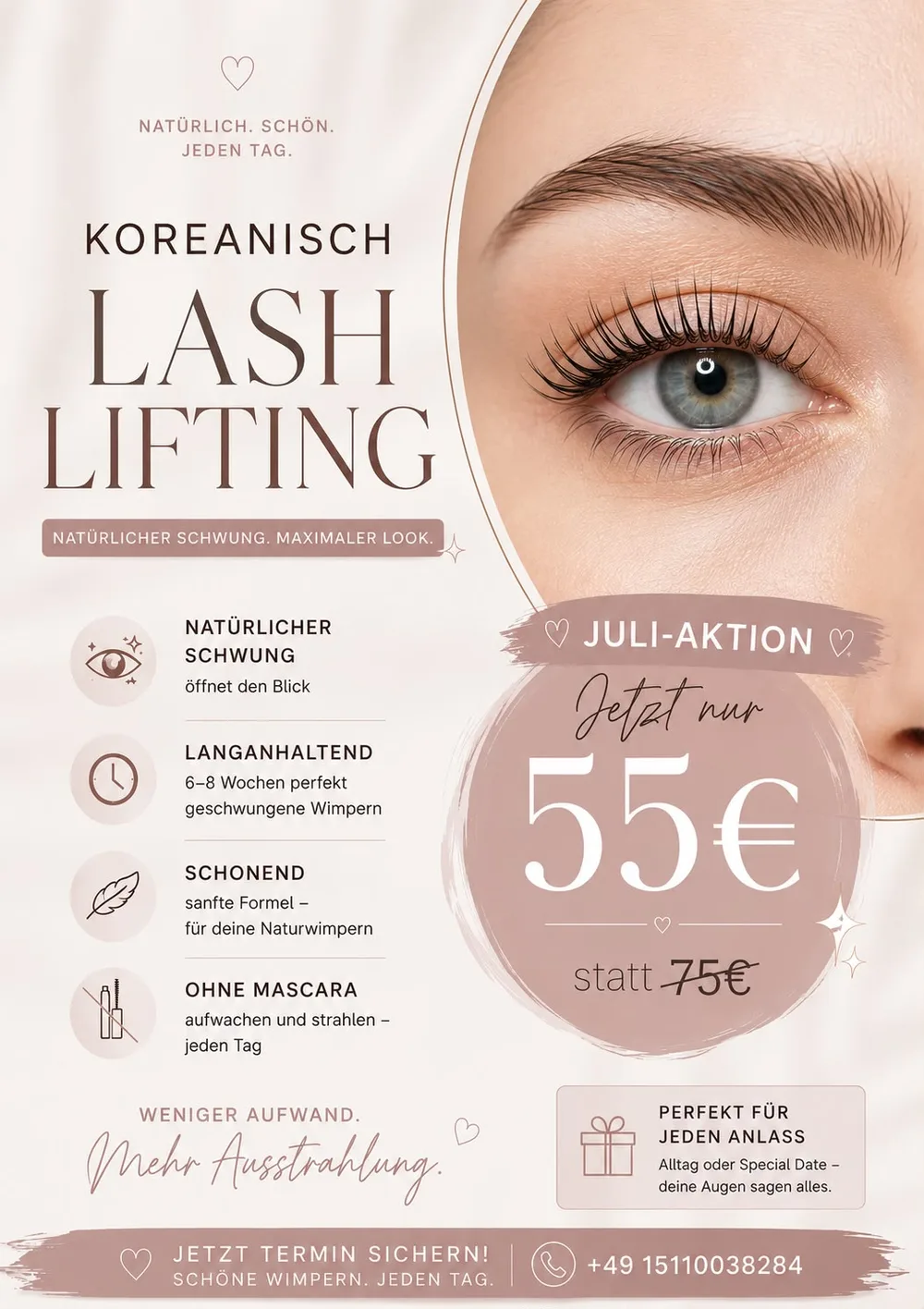 DH Beauty & Soul Spa Flyer – Brasilianische Lymphdrainage & Kosmetik in Aachen